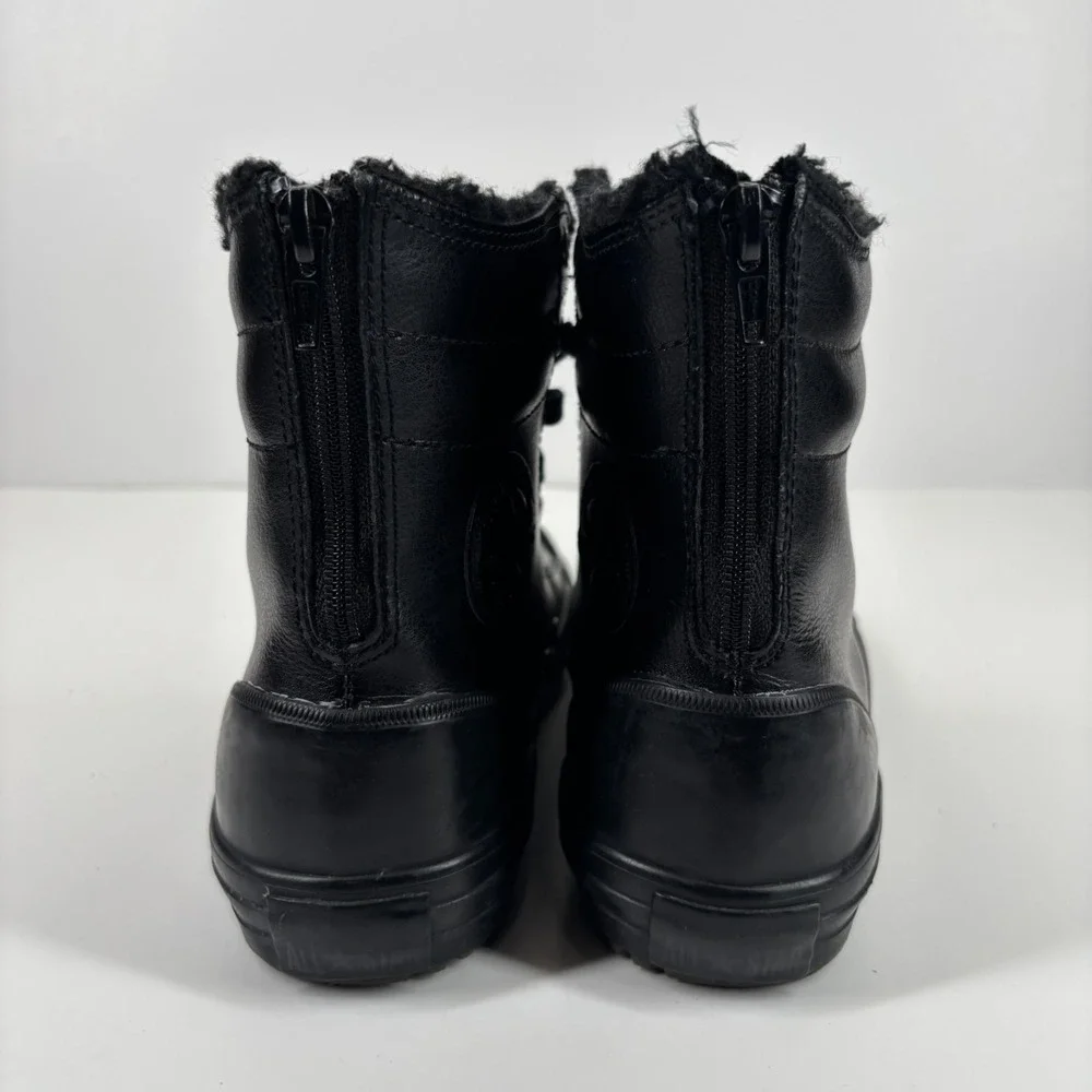 Converse Chuck Taylor All Star Hi-Rise Junior US 3/EU 35 Black Leather Fur Boots